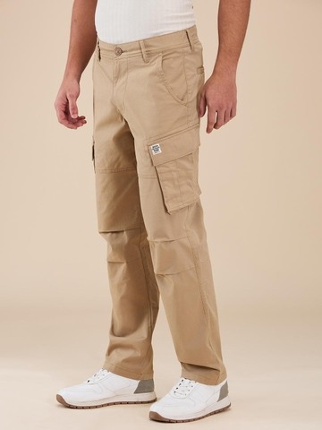 Being Human Men Beige Solid Cargo