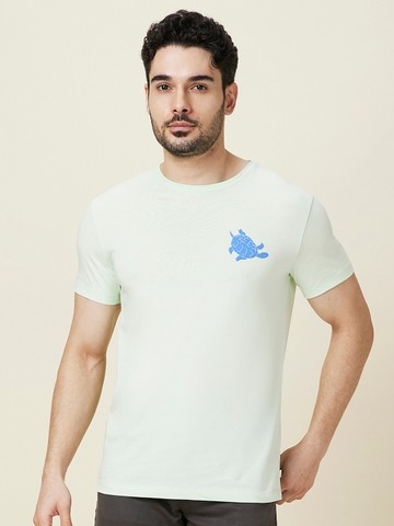 Being Human Men Green Graphic Crew Neck T-Shirt