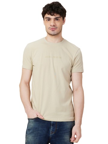 Being Human Mens-Top Crew Neck Lt.Olive