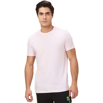 Being Human Men Pink Solid Crew Neck T-Shirt