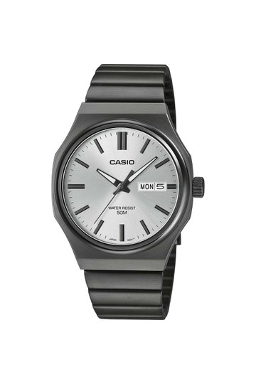 CASIO | ENTICER MEN 44.5x37.5x8.4 mm Silver Dial Stainless Steel Analogue Watch For Men - A2418