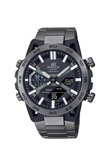 CASIO | Edifice Men's 48 mm Analogue Quartz Watch - Black Dial with Black Carbon Fiber Strap (WCAED565)