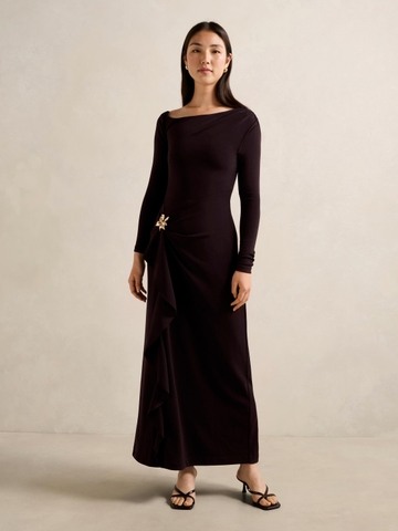 Maya Long Sleeve Ruffle Maxi Dress
