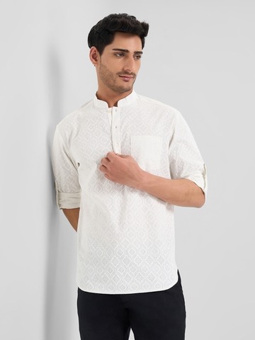 Indus Route Off-White Short Kurta