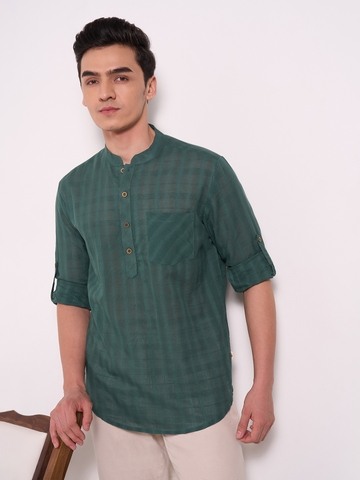 Indus Route Teal Short Kurta