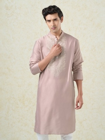 Blush Floral Embroidered Long Kurta