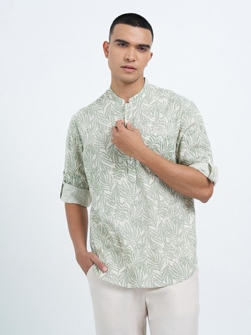 Sage Leaf Print Short Kurta