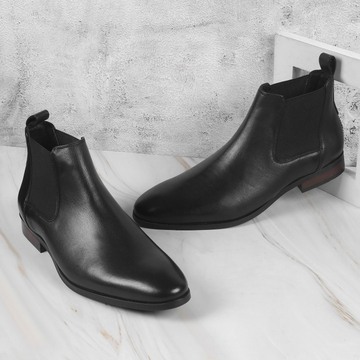 J Fontini  Men  Black  Leather  Boots  Euro 39