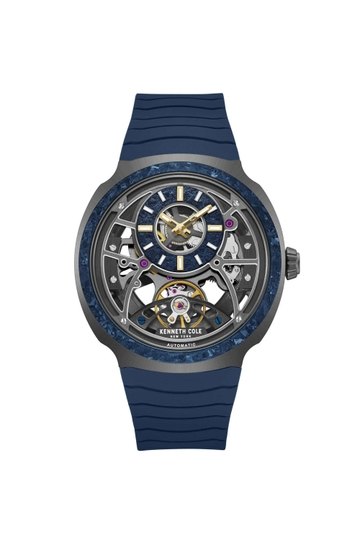 Kenneth Cole | (Limited Edition) 44 mm Blue Dial Silicone Analogue Watch For Men - KCWGZ0104701MN