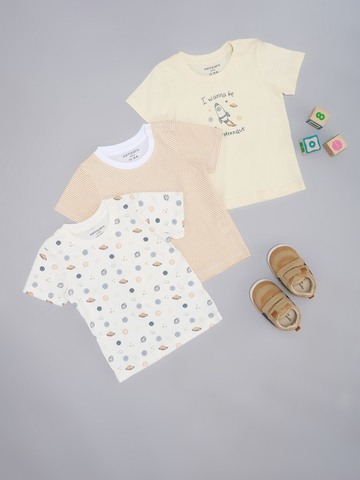 Pantaloons Baby Multicoloured T-Shirts - Pack of 3
