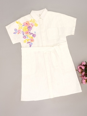 Pantaloons Junior Off-White Dress