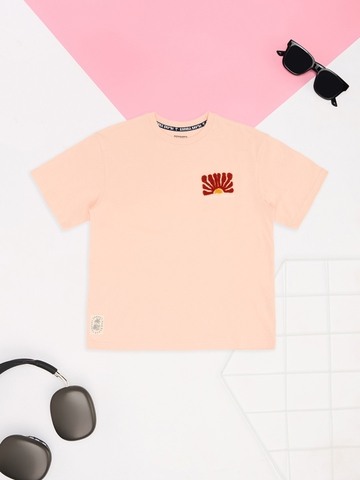 Pantaloons Junior Peach T-Shirt