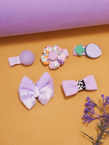 Lilac Cute Hair Clips - Pack of 5