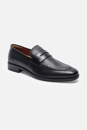 Men Black Heels Slip Ons