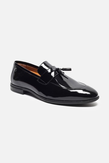 Men Black Heels Slip Ons