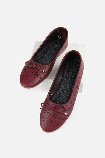 Women Maroon Ballerinas