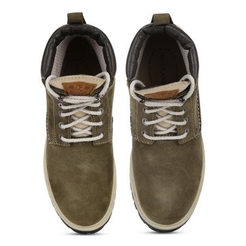 Olive green high ankle boot for men