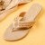 Rocia By Regal Gold Women Embroidered Thong Flats