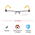 Blue Shield (Zero Power) Computer Glasses: Half Rim Rectangle Blue Metal Small 29364