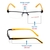 Blue Shield (Zero Power) Computer Glasses: Half Rim Rectangle Blue Metal Small 29364