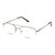 Half Rim Stainless Steel Rectangle Brown Medium DbyD DYH01 Eyeglasses