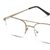 Half Rim Stainless Steel Rectangle Brown Medium DbyD DYH01 Eyeglasses