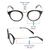 Blue Shield (Zero Power) Computer Glasses: Full Rim Round Black Acetate Small 29424