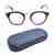 Blue Shield (Zero Power) Computer Glasses: Full Rim Round Black Acetate Small 29424