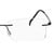 Rimless Metal Rectangle Black Men Medium Vision Express 29456 Eyeglasses