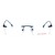 Rimless Metal Rectangle Blue Men Medium Vision Express 12043 Eyeglasses