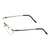 Rimless Metal Rectangle Blue Men Medium Vision Express 29476 Eyeglasses