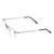 Rimless Metal Rectangle Silver Men Medium Vision Express 29478 Eyeglasses