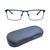 Full Rim Metal Rectangle Blue Medium Vision Express 29480 Eyeglasses