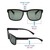 Rectangle Polarised Lens Green Full Rim Medium Vision Express 21691P Sunglasses