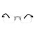 Rimless Metal Rectangle Black Men Medium Vision Express 29483 Eyeglasses
