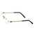 Rimless Metal Rectangle Gold Men Medium Vision Express 12075 Eyeglasses
