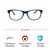 Blue Shield (Zero Power) Computer Glasses : Full Rim Round Blue Polycarbonate Medium 12056B