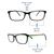 Blue Shield (Zero Power) Kids Computer Glasses: Rectangle Black Acetate Large 61401AF