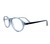 Blue Shield (Zero Power) Kids Computer Glasses : Round Blue Acetate Medium 61404AF