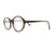 Blue Shield (Zero Power) Kids Computer Glasses : Round Brown Acetate Medium 61404AF