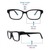 Blue Shield (Zero Power) Kids Computer Glasses: Oval Black Acetate Large 61405AF