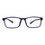 Blue Shield (Zero Power) Computer Glasses: Full Rim Rectangle Blue TR90 Medium 29550B
