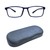 Blue Shield (Zero Power) Computer Glasses: Full Rim Rectangle Blue TR90 Medium 29550B