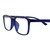 Blue Shield (Zero Power) Computer Glasses: Full Rim Rectangle Blue TR90 Unisex Medium 29552B