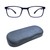 Blue Shield (Zero Power) Computer Glasses: Full Rim Rectangle Blue TR90 Unisex Medium 29552B