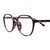 Blue Shield (Zero Power) Computer Glasses: Full Rim Round Wine Polycarbonate Medium 29555B