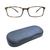 Blue Shield (Zero Power) Computer Glasses: Full Rim Rectangle Brown Polycarbonate Medium 29556B