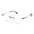 Rimless Stainless steel Rectangle Blue Male Large Heritage HEOM0064 Eyeglasses