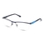 Half Rim Stainless steel Rectangle Blue Male Large Unofficial UNOM0086 Eyeglasses