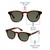 Round Polarised Lens Green Brown Acetate Full Rim Small Heritage HSEM15 Sunglasses